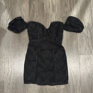 Elegant Black Lace Off-Shoulder Dress